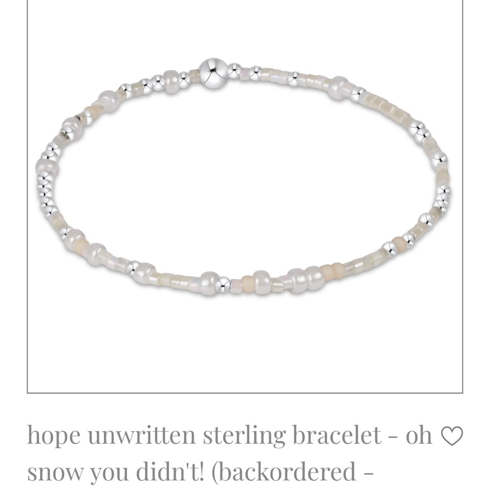 Hope Unwritten Sterling Silver and Cream Beaded Bracelet